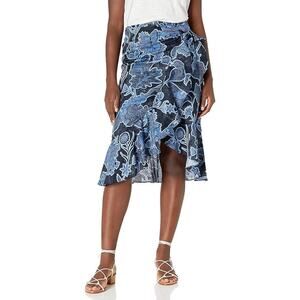 Parker Knee Length Drew Skirt in Marine Safari
